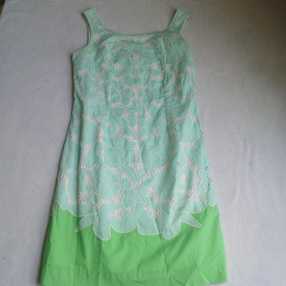 Lilly‎ Pulitzer Dress 2 Shift Colorful Floral Knee Length Cotton Preppy Beach